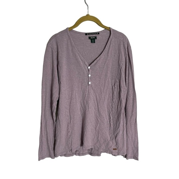 Roots Canada Light Purple Hemp Collection Henley Small - Picture 1 of 5